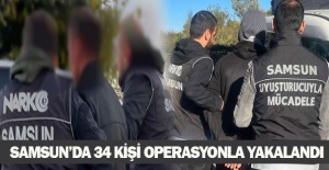 Samsun'da operasyon, 34 kişi yakalandı