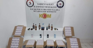 Samsun'da kaçak makaron ve alkol operasyonu
