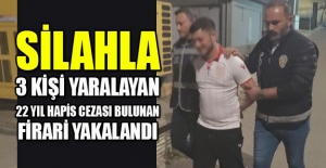 Samsun'da 3 kişiyi silahla yaralayan, 22 yıl hapis cezası bulunan firari yakalandı