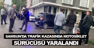 Samsun'da trafik kazasında motosiklet sürücüsü yaralandı