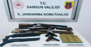 Samsun'da kaçak silah ve mühimmat ele geçirildi